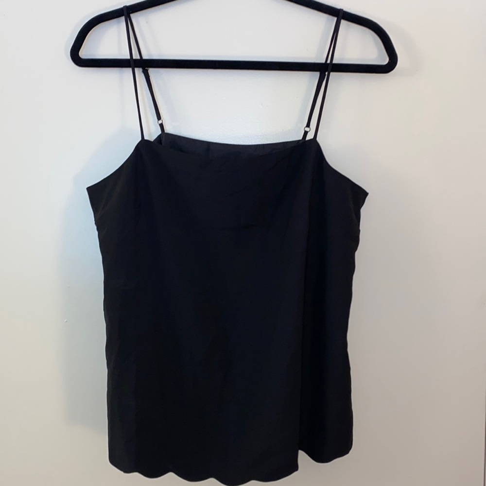NWT J Crew Black Scalloped Tank Blouse Women's Size 10 - Picture 5 of 9
